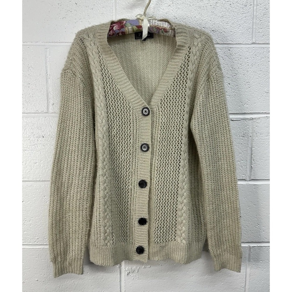 POL Cardigan Sweater Oatmeal Oversized Chunky Knit / Womens Medium